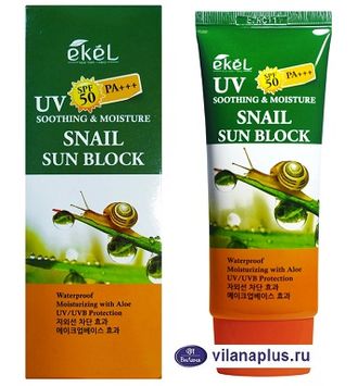 Солнцезащитный Крем с Улиткой Soothing &amp; Moisture Snail Sun SPF50+ PA+++ EKEL, 70 мл. 276950