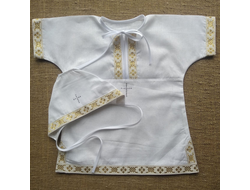 Комплект для крещения (рубашка+чепчик), р-р: 62-68
