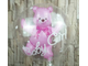 Шар-бабблс с медвежонком с гелием (60 см) Розовый