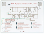 Тактильно-звуковая мнемосхема 920х1220 мм с вертикальной стойкой