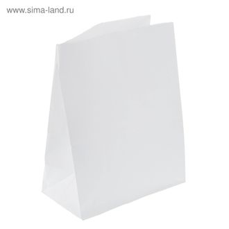 Пакет Белый бумажный фасовочный БЕЗ ручек, прямоугольное дно 26 х 15 х 34 см, 1 штука