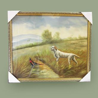 Картина &quot;Собака с фазаном&quot; 50 х 60  см (холст, масло)