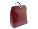 Кожаный женский рюкзак-трансформер бордовый