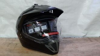 Шлем туринг (кросс со стекл.и оч) COBRA JK103DV,черн.глянц  S