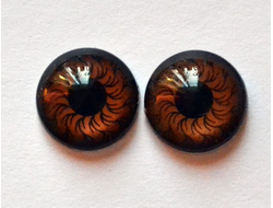 Глаза хрустальные клеевые пластиковые,, 12 мм, темно-коричневые, арт. ГХ22