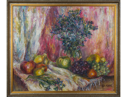 Натюрморт Полевые цветы с фруктами Круглова Ирина