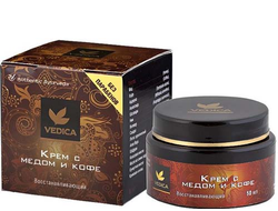 Крем для лица восстанавливающий с медом и кофе Veda Vedica, 50 гр
