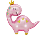 Шар (37&#039;&#039;/94 см) Фигура, Динозаврик Принцесса, Розовый, 1 шт. в уп.