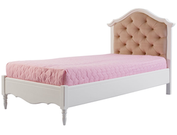 Кровать с мягким изголовьем Айно 18 из массива сосны 90 х 190/200 см