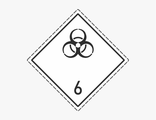 Знак опасности «6 класс. Подкласс 6.2. Инфекционные вещества» для маркировки опасных грузов