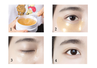 Гелевые патчи Gold eye mask gel sticker от тонких морщинок, темных кругов и мешков под глазами 60 штук.
