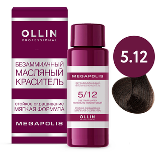 OLLIN PROFESSIONAL - Безаммиачный масляный краситель для волос Ollin Megapolis, 50 мл (Цвет: 0.0/3.12/5.0/5.12/6.11/6.71/7.0/7.6/7.12/7.34/7.77/8.0/8.12 )