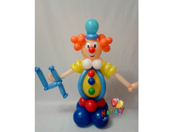 Фигура из шаров "Клоун с цифрой"