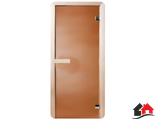 Дверь Стеклянная Бронза Матовое 6мм (2 петли)  Размер (с коробкой): 1,9м*70см