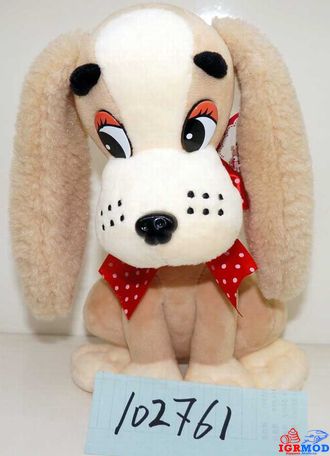 Игрушка мягкая собака (лает), 25 см, 2 цвета (КНР) арт.102761и