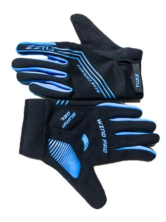 Перчатки неопрен FUZZ WIND PRO, утепленные, длинные пальцы, для сенсорных экранов, черно-синие