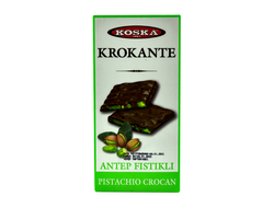 Шоколад &quot;Крокан&quot; с фисташками  (Antep Fistikli Krokante), 70 гр., Koska, Турция