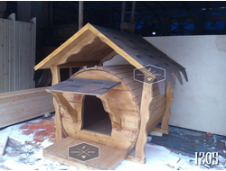 Деревянная будка для собаки в виде бочки