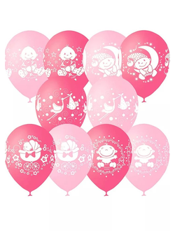 Воздушные шары с гелием "С новорожденной" (к)