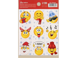 Наклейки бумажные «Новогодние смайлы», 11 ? 15,5  см