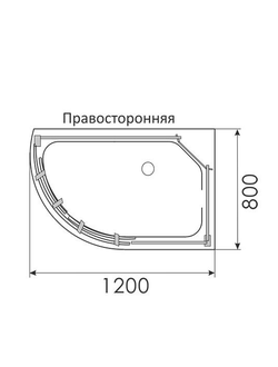 поддон для душевой кабины, Erlit, низкий, правый, в сборе 4512PR