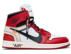 Nike Air Jordan Retro 1 High Og x Off-White Красные с черным