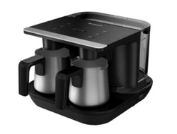 Кофемашина (кофеварка) для турецкого кофе Telve, двойная, декор "черный с серебром", Arçelik, Турция