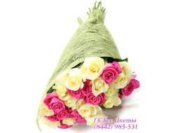 23 нежных розы в гамме