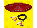 Switch Разветвитель AV RCA на 3 устройства + кабель AV 3x3 (Red)