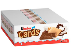 Шоколадно-молочное печенье Kinder Cards, 128гр