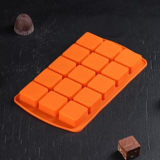 Форма для льда и шоколада Доляна «Кьюб», 20×11,5×1,5 см, 15 ячеек, цвет МИКС