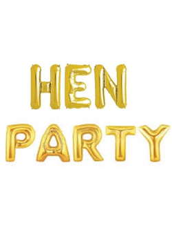 Hen party буквы гирлянда золото