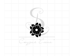 Штамп для скрапбукинга цветок стилизованный с раздвоенными лепестками