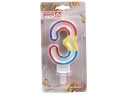 Свеча для торта БОЛЬШАЯ высота 14 см, ЦИФРА 3