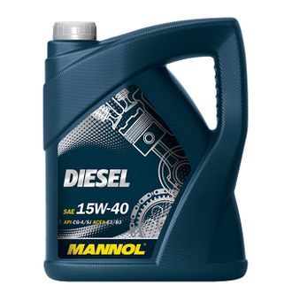 08012 Масло моторное MANNOL Diesel SAE 15W40 минеральное, 5 л.