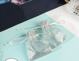 Мешочек подарочный «Тиснение», 7×9, цвет бежевый с серебром
