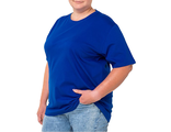 Женская футболка большого размера из хлопка арт. 2021-06 Размеры 68-78 (цвет василек и ещё 3 цвета)