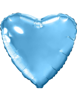 Шар сердце, голубая пастель, 45 см (фшц)