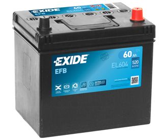 EXIDE EFB 60Ah 520A EL604 Start-Stop