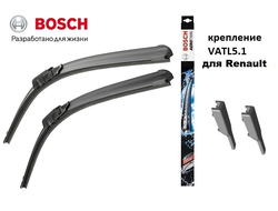 Щетки стеклоочистителя Bosch Aerotwin для Рено Дастер с 2016 г (спецкрепление VATL5.1)