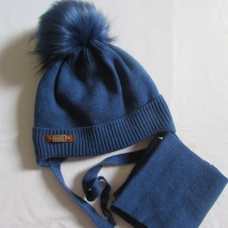 комплект  шапка+шарф Край, утепление, подклад хлопок