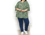 Женская футболка больших размеров из хлопка арт. 1626127-91 (цвет олива) Размеры 66-76