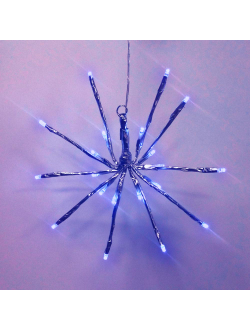 Световая декорация "Еж", 20 светодиодов, на батарейках, синий/белый