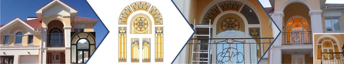 Витраж для окна в загородном доме