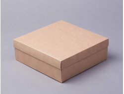 Коробка для подарка/зефира БЕЗ ОКНА, 20 * 20 * высота 7 см, Крафт