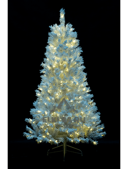Искусственная светодиодная елка Снеговик 210 см, белая ПВХ хвоя