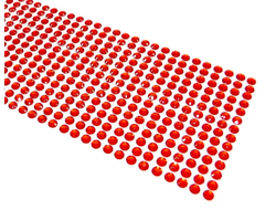 Стразы на липкой основе, цвет красный, диаметр 5 мм