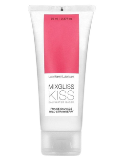 Смазка на водной основе Mixgliss Kiss с ароматом земляники - 70 мл. Производитель: Strap-on-me, Франция