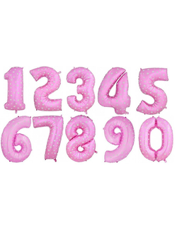 Цифра Розовая в сердечко 102 см