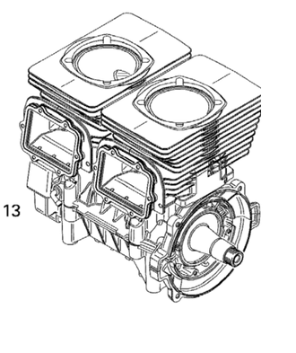 Шорт блок 550 F./552 оригинал BRP 421000638 420055201/ 420055202/ 420055204/ 420055206 для BRP LYNX/Ski-Doo Rotax 550F ()2005-2009) (Short Block 550 F./552)